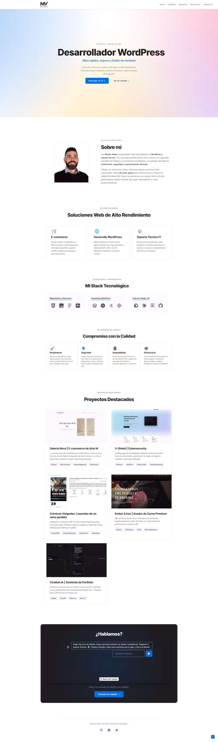 Chatbot IA en el portfolio
