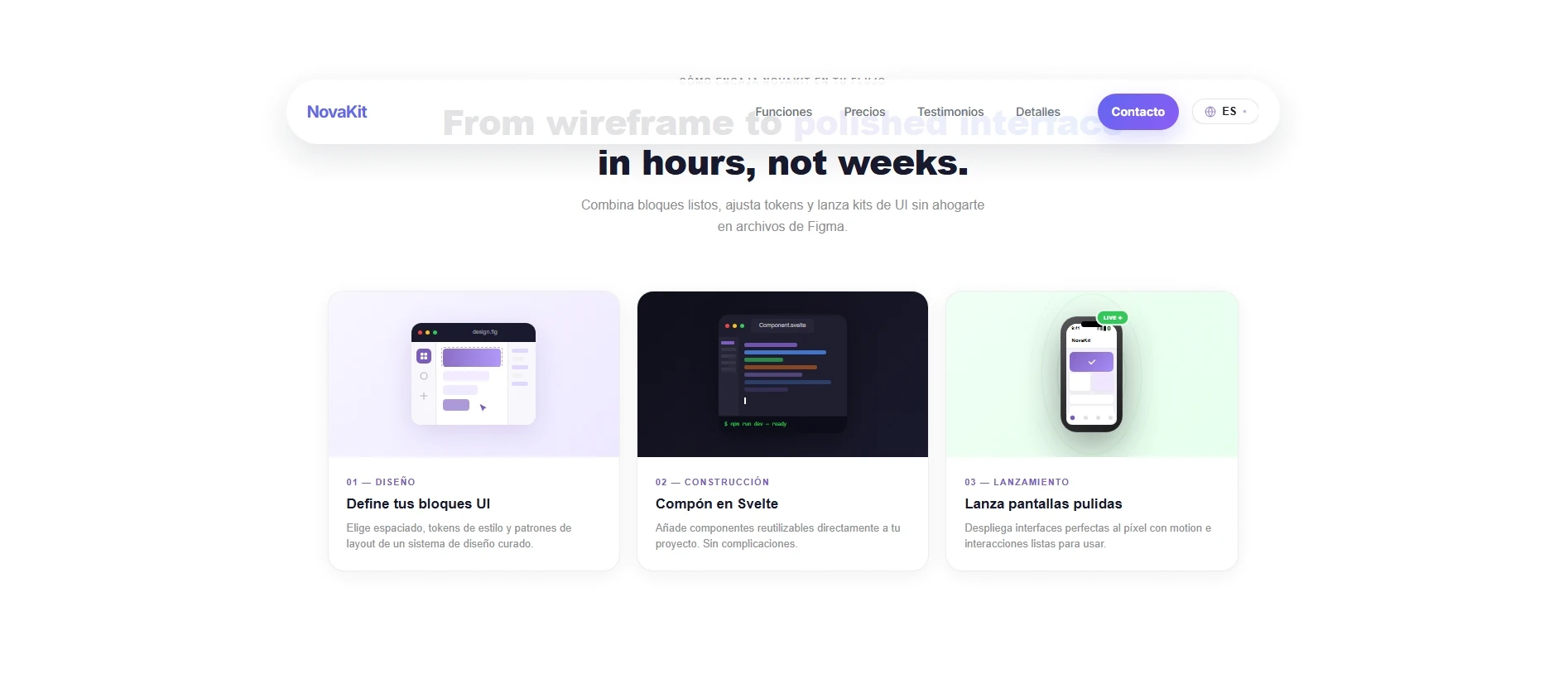 NovaKit landing con SvelteKit — captura secundaria 1