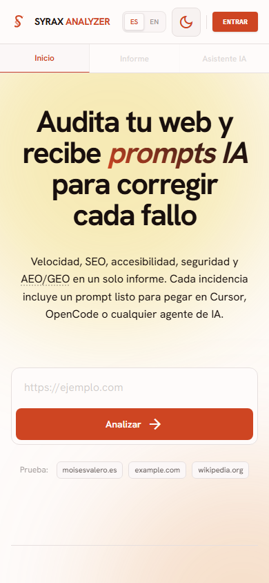 Syrax Analyzer — captura secundaria 1